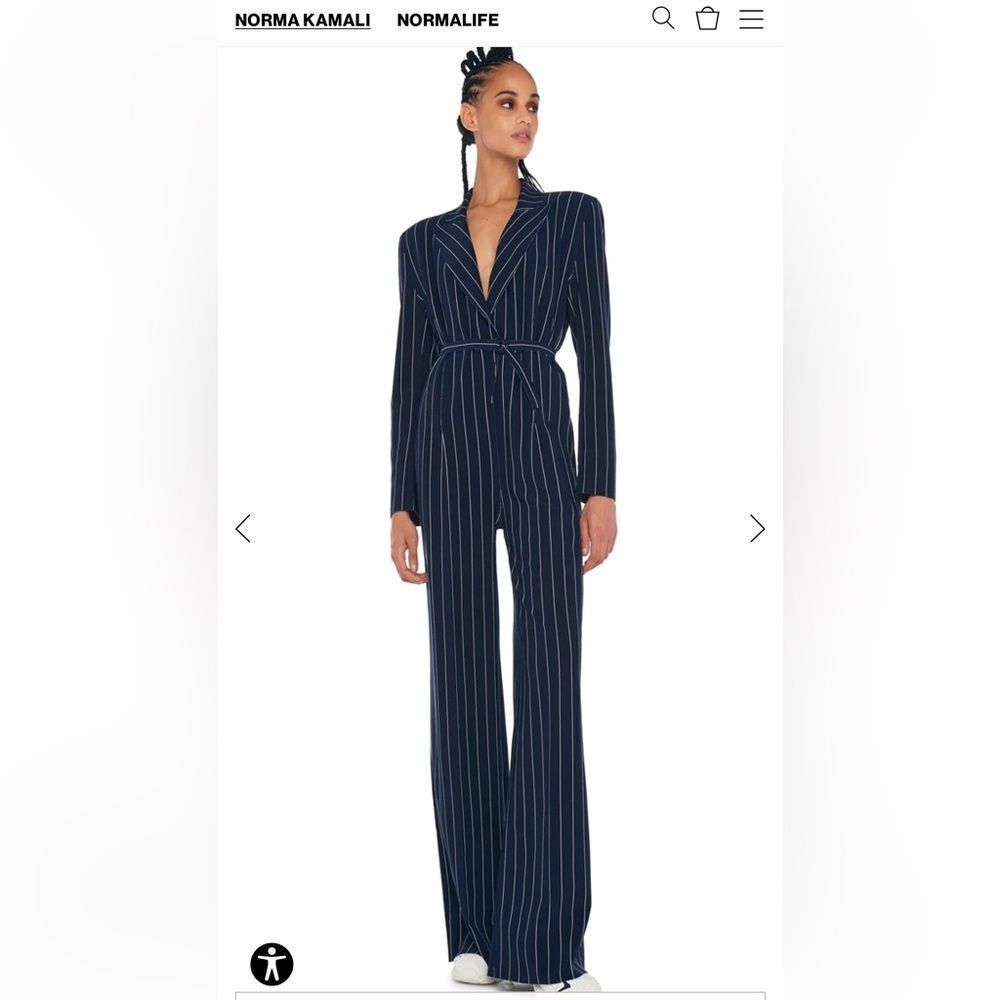 Norma Kamali pinstripe jumpsuit
